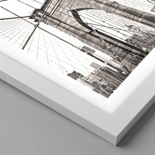 Affiche dans un cadre blanc - Poster - Cathédrale New Yorkaise - 30x30 cm