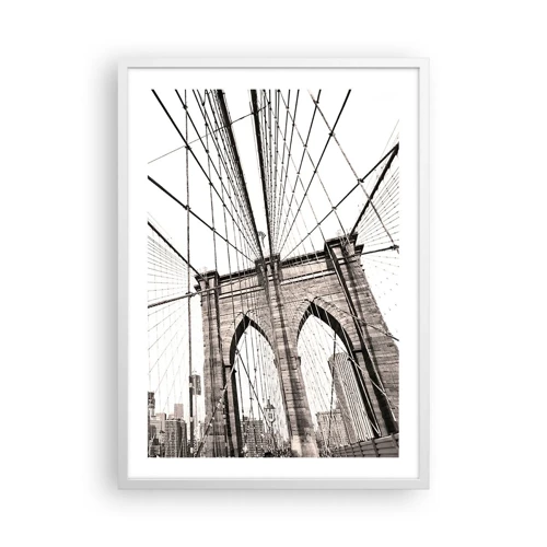 Affiche dans un cadre blanc - Poster - Cathédrale New Yorkaise - 50x70 cm