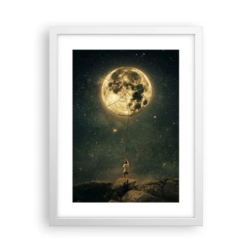 Affiche dans un cadre blanc - Poster - Celui qui a volé la lune - 30x40 cm