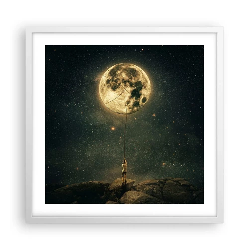 Affiche dans un cadre blanc - Poster - Celui qui a volé la lune - 50x50 cm