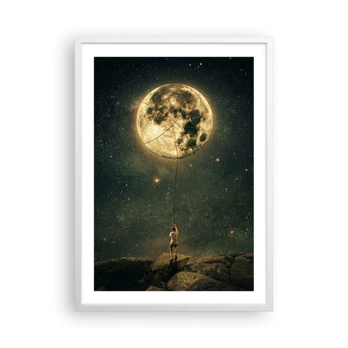 Affiche dans un cadre blanc - Poster - Celui qui a volé la lune - 50x70 cm