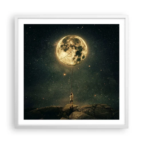 Affiche dans un cadre blanc - Poster - Celui qui a volé la lune - 60x60 cm