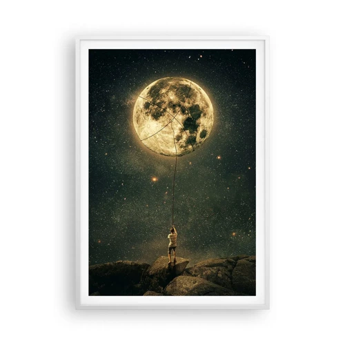 Affiche dans un cadre blanc - Poster - Celui qui a volé la lune - 70x100 cm