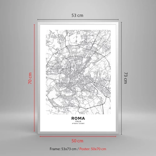 Affiche dans un cadre blanc - Poster - Cercle romain - 50x70 cm