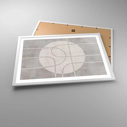 Affiche dans un cadre blanc - Poster - Circulaire et tout droit - 70x50 cm