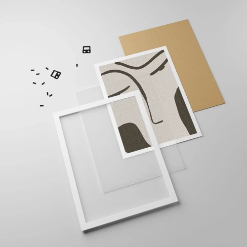 Affiche dans un cadre blanc - Poster - Comme un tableau de Modigliani - 30x40 cm
