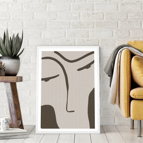 Affiche dans un cadre blanc - Poster - Comme un tableau de Modigliani - 30x40 cm