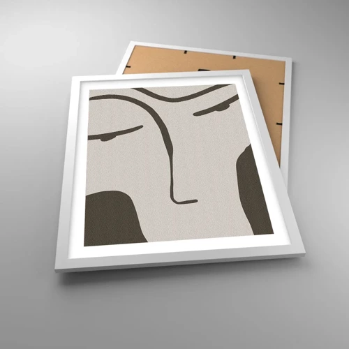 Affiche dans un cadre blanc - Poster - Comme un tableau de Modigliani - 40x50 cm