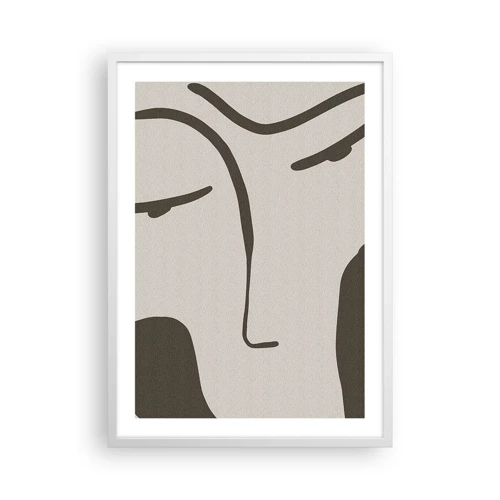 Affiche dans un cadre blanc - Poster - Comme un tableau de Modigliani - 50x70 cm