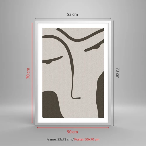 Affiche dans un cadre blanc - Poster - Comme un tableau de Modigliani - 50x70 cm