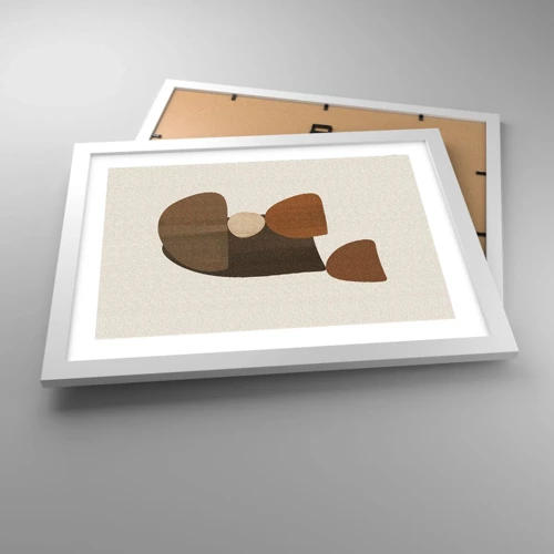 Affiche dans un cadre blanc - Poster - Composition de marrons - 40x30 cm