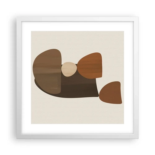 Affiche dans un cadre blanc - Poster - Composition de marrons - 40x40 cm