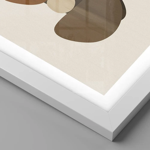Affiche dans un cadre blanc - Poster - Composition de marrons - 40x50 cm