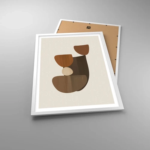 Affiche dans un cadre blanc - Poster - Composition de marrons - 50x70 cm