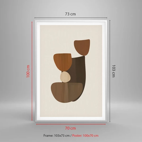 Affiche dans un cadre blanc - Poster - Composition de marrons - 70x100 cm