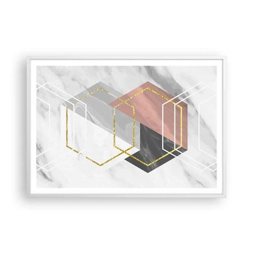 Affiche dans un cadre blanc - Poster - Composition en chaîne - 100x70 cm