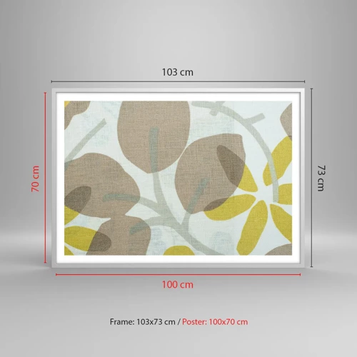 Affiche dans un cadre blanc - Poster - Composition en plein soleil - 100x70 cm