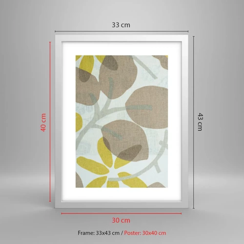 Affiche dans un cadre blanc - Poster - Composition en plein soleil - 30x40 cm