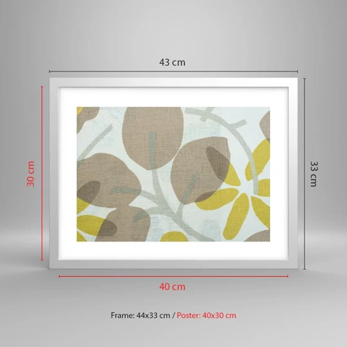 Affiche dans un cadre blanc - Poster - Composition en plein soleil - 40x30 cm