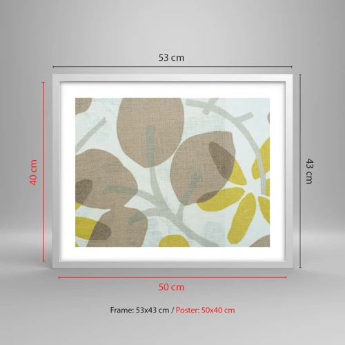 Affiche dans un cadre blanc - Poster - Composition en plein soleil - 50x40 cm