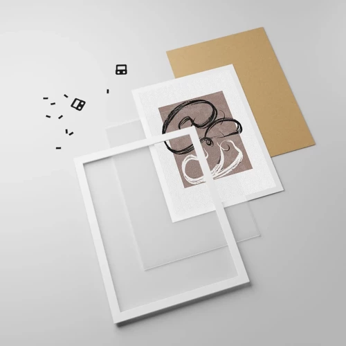 Affiche dans un cadre blanc - Poster - Composition – la recherche de la plénitude - 61x91 cm