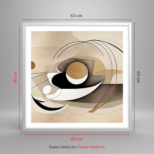 Affiche dans un cadre blanc - Poster - Composition : l'essence des choses - 60x60 cm