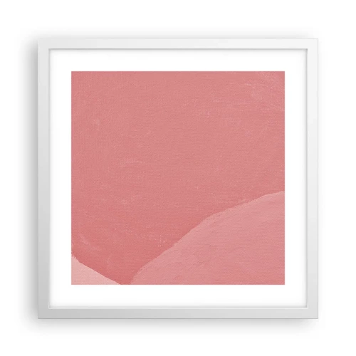 Affiche dans un cadre blanc - Poster - Composition organique en rose - 40x40 cm