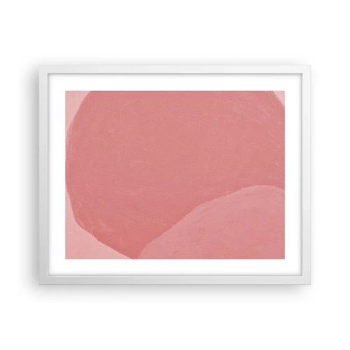 Affiche dans un cadre blanc - Poster - Composition organique en rose - 50x40 cm