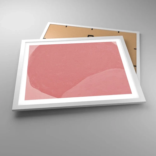 Affiche dans un cadre blanc - Poster - Composition organique en rose - 50x40 cm