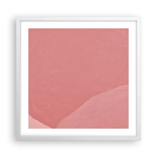 Affiche dans un cadre blanc - Poster - Composition organique en rose - 50x50 cm