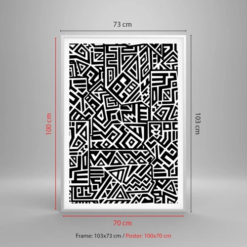 Affiche dans un cadre blanc - Poster - Composition précolombienne - 70x100 cm