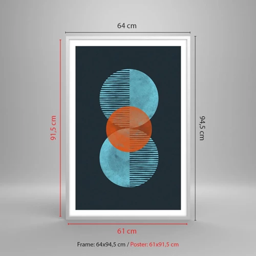 Affiche dans un cadre blanc - Poster - Composition symétrique - 61x91 cm