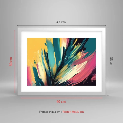 Affiche dans un cadre blanc - Poster - Composition – une explosion de joie - 40x30 cm
