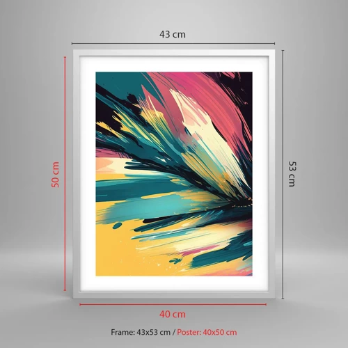 Affiche dans un cadre blanc - Poster - Composition – une explosion de joie - 40x50 cm