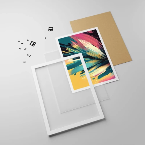 Affiche dans un cadre blanc - Poster - Composition – une explosion de joie - 40x50 cm