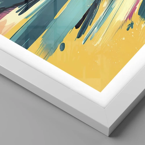 Affiche dans un cadre blanc - Poster - Composition – une explosion de joie - 50x40 cm