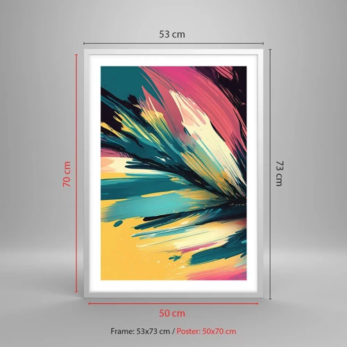 Affiche dans un cadre blanc - Poster - Composition – une explosion de joie - 50x70 cm