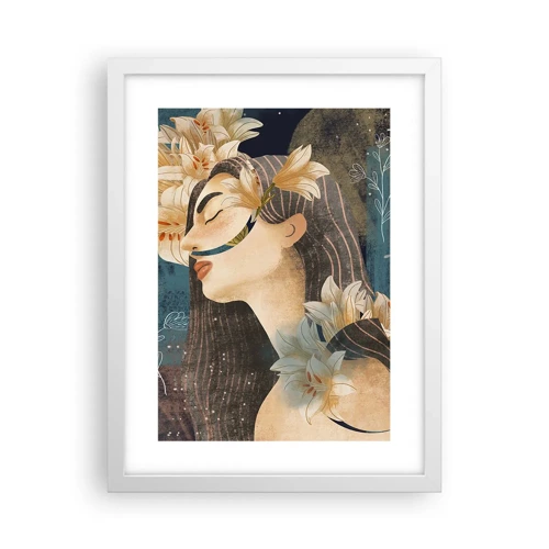 Affiche dans un cadre blanc - Poster - Conte de fée sur la princesse lilas - 30x40 cm