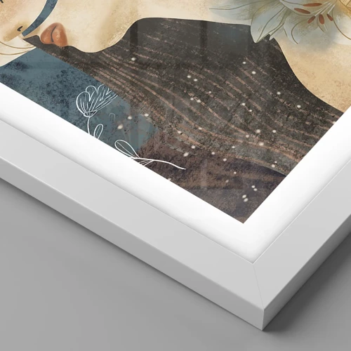 Affiche dans un cadre blanc - Poster - Conte de fée sur la princesse lilas - 30x40 cm