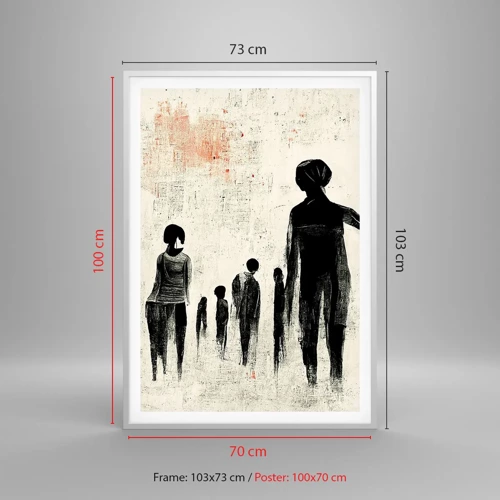 Affiche dans un cadre blanc - Poster - Contre la solitude - 70x100 cm