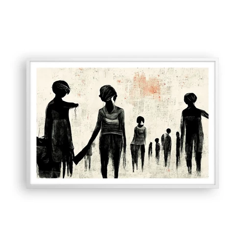 Affiche dans un cadre blanc - Poster - Contre la solitude - 91x61 cm