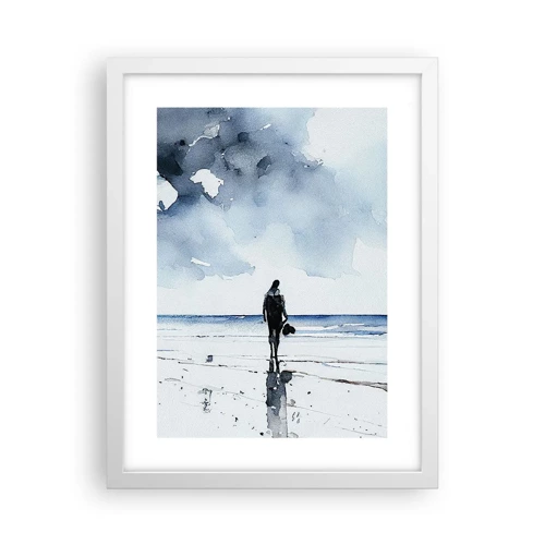 Affiche dans un cadre blanc - Poster - Conversation avec la mer - 30x40 cm