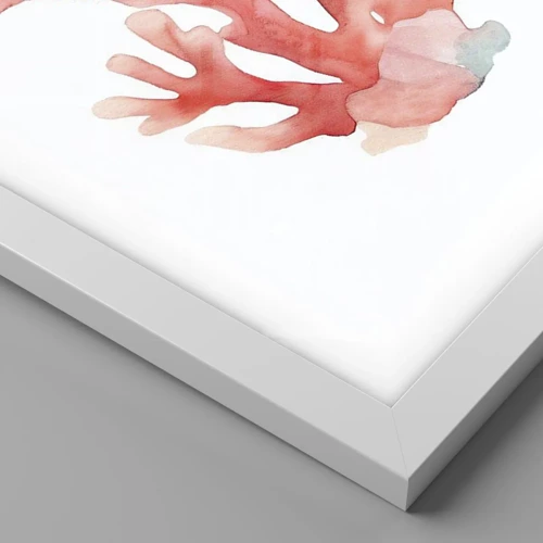 Affiche dans un cadre blanc - Poster - Corail couleur corail - 100x70 cm