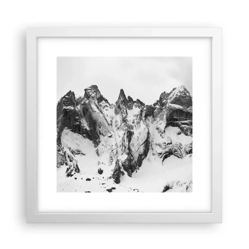 Affiche dans un cadre blanc - Poster - Crête dangereuse de granit - 30x30 cm