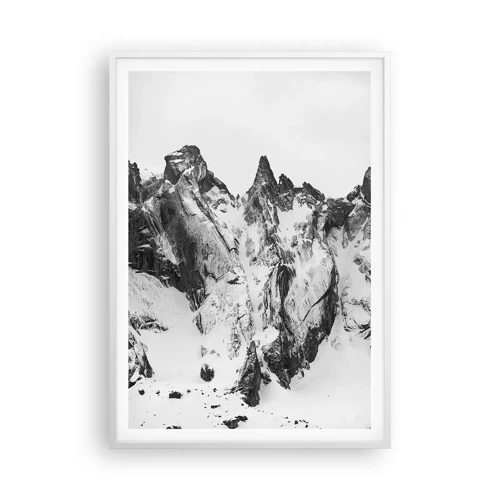 Affiche dans un cadre blanc - Poster - Crête dangereuse de granit - 70x100 cm