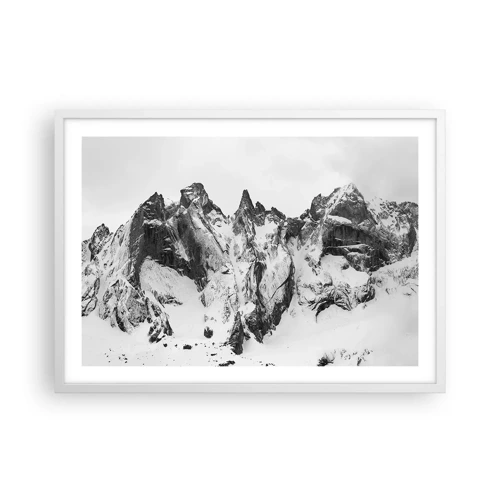 Affiche dans un cadre blanc - Poster - Crête dangereuse de granit - 70x50 cm