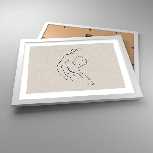 Affiche dans un cadre blanc - Poster - Croquis intime - 40x30 cm