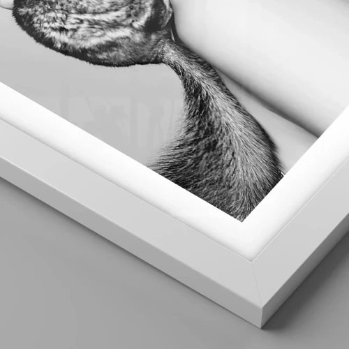 Affiche dans un cadre blanc - Poster - Dame au chinchilla - 40x50 cm