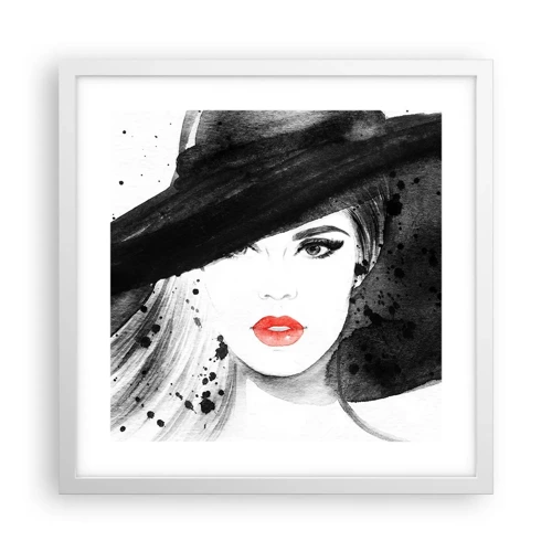 Affiche dans un cadre blanc - Poster - Dame en noir - 40x40 cm