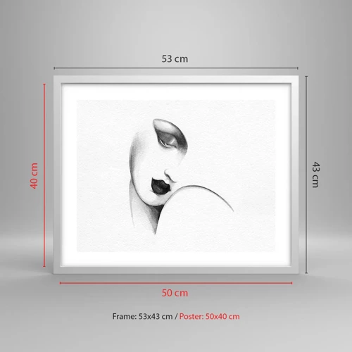 Affiche dans un cadre blanc - Poster - Dans le style de Lempicka - 50x40 cm
